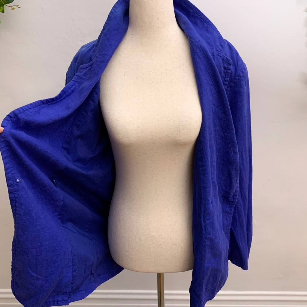 Madewell Blue Linen Oversized Blazer‎ Size Small - Picture 9 of 11